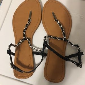 Black and Silver Sandals